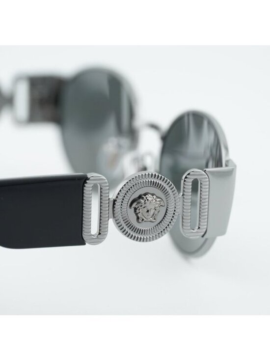 Versace VE2299 10016G Sunglasses Gunmetal Oval Frame, Grey Silver Mirror Lenses main image 9